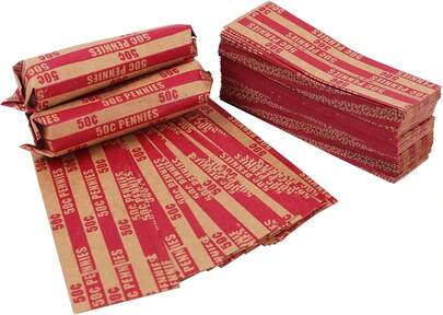 120 PCS Coin Wrappers, Flat Stripped Coin Rolls Wrappers, Coin Sorter For Pennies, Colorful Coin Counter