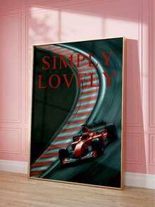 1pc Frameless F1 Racing Car Wall Art, Chic Racing Girl's Choice Canvas Poster, Dorm Room Party Decoration Best Gift, Back To School, Room Decor Bedroom, Funkyposters - F1 - View 2
