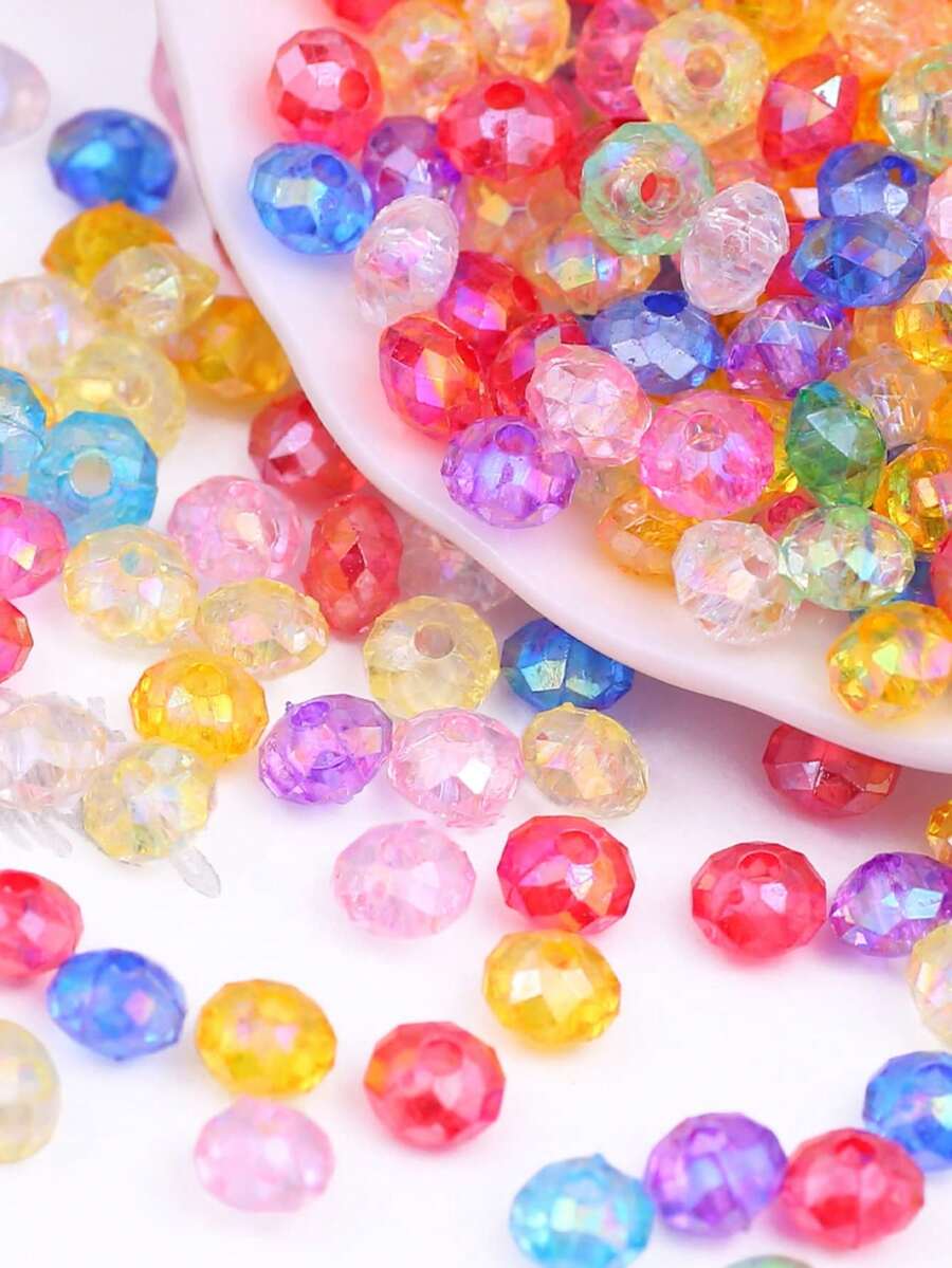 Hạt acrylic hình bánh xe 6mm, hạt đệm dùng để làm trang sức, vật liệu thủ công DIY. - Hạt bánh xe - Xem 1