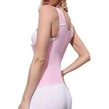 Popular High-Elasticity Court-Style Mesh Waist Cincher Corset Vest With Zipper And Button Closure Vintage Shapewear For Women - 粉色 - 查看 3