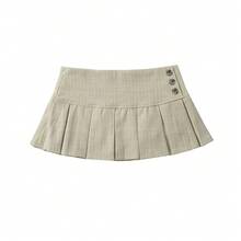 YENKYE-minifalda plisada Retro americana para mujer, faldas sexys de cintura baja para verano, falda fresca Y2K para chica - como en la imagen - Ver 1