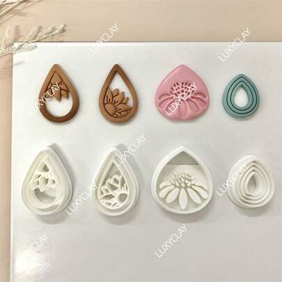 Soft Pottery Earrings Polymer Clay Mold Irregular Geometric Shape Water Drop Clay Cutter DIY Jewelry Pendant Pottery Tools