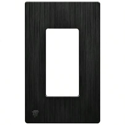 Decorator Light Switch Or Receptacle Wall Plate Screwless Wall Plate Standard Size 1-Gang 4.68 X 2.93 Polycarbonate Thermoplastic UL Listed SI8831-BBK Brushed Black