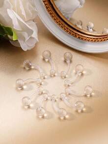 CIZME 6个14G 10mm UV肚脐环，肚脐穿刺饰品，Y2K风格肚脐杠铃穿刺饰品，透明粉色肚脐环，适合女性日常佩戴 - 彩色 - 查看 12