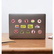 50pcs Cartoon Graffiti Warning Sticker Set, Fun Cartoon Warning Decorative Stickers, Waterproof For Laptop, Phone, Car, Skateboard, Water Bottle, Planner Scrapbook Supplies Scrapbooking - A - View 3