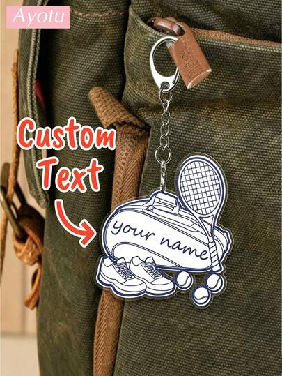 2D Planar Customized Acrylic Tennis Bag Keychain, Sports Skateboard Wheel Keychain, Customized Sports Bag Tag, Personalized Digital Name Sports Keychain, Sports Number Bag Tag, Sports Luggage Bag Tag, Sports Tag, Team Gift Pendant, Sports Boys And Girls, Sports Enthusiasts, Skateboard And Wheel Enthusiasts, Personalized Bag Tags For Festivals, Academic Occasions, Daily Life, Birthdays, Anniversaries