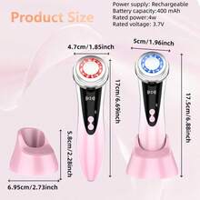 Professional Facial Massager - Anti-Aging & Skin-Firming Device. Features 4 Modes, 3 Intensity Levels, And USB-Rechargeable Ionic Infusion Technology. Utilizes Thermal Therapy To Lift And Contour, Effectively Diminishing Wrinkles And Dark Circles. - Multicolor - View 5