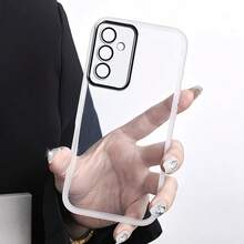 适用于三星 Galaxy A56、A55、A54、A53、A52、A36、A26、A16、A06、A05、A15、A25、A35、A33、A34、A22、A32、S25 Ultra、S24 Plus、S23、S22、S21 FE、S20 的透明摄像头镜头保护手机壳，防摔防震，透明色 - 無色 - 查看 4
