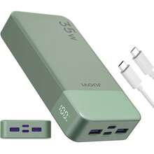 Pin dự phòng 20000mAh, Bộ sạc di động 35W, Bộ pin sạc nhanh, Bộ pin điện thoại PD3.0 QC4.0 có màn hình LED cho điện thoại 16 15 14, Galaxy, Máy tính bảng, Switch, v.v. Màn hình hiển thị nguồn ngoài trời - màu xanh lá - Xem 8