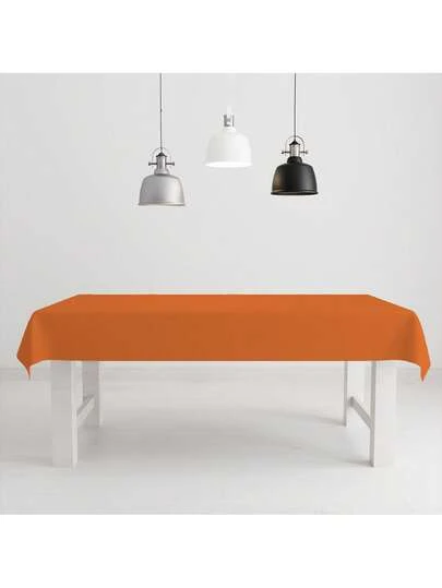 1pc Colorful Solid Rectangle Tablecloth, Tablecloth, Holiday Party Celebration Tablecloth, Machine Washable