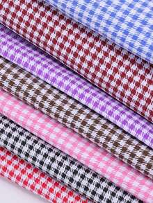 1 tấm vải polyester in họa tiết răng cưa, thích hợp để may áo sơ mi, váy và các sản phẩm may mặc khác. - Nhiều màu - Xem 4