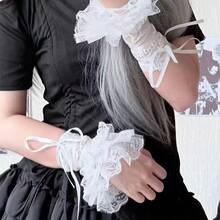 1 Pair Women's Spring/Summer Lolita Style Layered Ruffle Lace Sleeves, Fashionable Elegant Retro Detachable Bow Sleeves - A - View 8