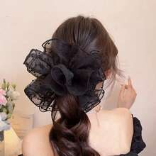 2pcs Women's Elegant French Polka Dot Scrunchies, Suitable For Daily Use, Home, School, Beach, Office, Party, Holiday, Birthday, Back To School, New Year, Valentine's Day, Mother's Day, Christmas, Wedding, Music Festival, Graduation, Spring/Summer Ponytail Hair Ties Elastics Rubber Bands - Multicolor - View 5