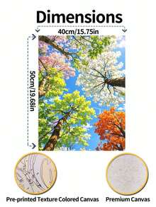 40x50cm/16x20in 四季彩色樹 DIY 數位油畫手工藝品 家居裝飾 成人節日禮物 - 40*50厘米 - 查看 7
