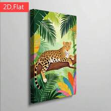 Vibrant Colorful Capybara In Tropical Wetland Swamp Wall Art Print, Modern Flat Style Jungle Animal Canvas Painting For Kids Room, Living Room Home Decor - Multicolor - View 6