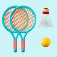 Badminton Racket Set, Interactive Outdoor Sports Tennis Racket Toys Stress Relief, Suitable As Christmas, Birthday Gift - Multicolor - View 9