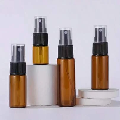 TSA Approved 3PCS Minimalist Aesthetic Amber Glass Ultra-Fine Mist Spray Bottles Set With Multi-Capacity 5ml/15ml & Black Fine Mist Sprayer With Clear Dust Cap & Leak-Proof Screw Cap, Reusable Durable UV Protection Light Resistant Refillable Empty Travel Size Cosmetic Containers, Portable Dispenser For Perfume Essential Oils Toner Face Mist, Travel Essentials For Air Travel Business Trips Cruise Vacation, Ideal Holiday Bridesmaid Gift For Women Men Perfume Lovers