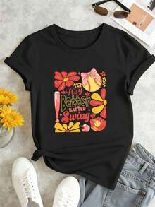 Women T-Shirts - Black - View 2