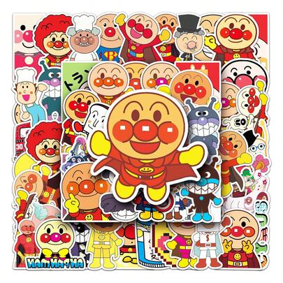 Bộ 52 miếng dán hình anh hùng bánh mì dễ thương, decal vinyl chống thấm nước với hình ảnh & Friends, lý tưởng cho máy tính xách tay, bình nước, ván trượt, sổ tay, quạt, tiệc tùng, trang trí trường học và ngày lễ.