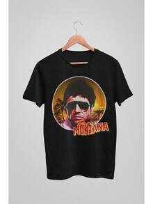Vintage Tony Shirt, Narbengesicht, Miami, Sommer T-Shirt, Oversized Shirt, Individuelles T-Shirt, Unisex T-Shirt, Filminspirertes T-Shirt, 100% Baumwolle bequemes Kurzarm-Shirt, ikonisches Tony-Grafik-Design, lässiger Rundhals-Streetwear, stilvolle und passende Herren Mode-Oberteil - Schwarz - Übersicht 8
