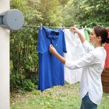 Retractable Wall-Mounted Clothesline, 15m Cord, Multi-Angle Design, Supports 13kg. - 查看 5