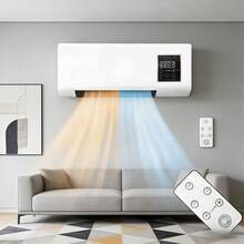 Slim Design Wall Air Conditioner & Heater - Portable Smart Combo With Remote, Ultra-Quiet For Tight Spaces - US A Type Plug(110-127V) - View 6