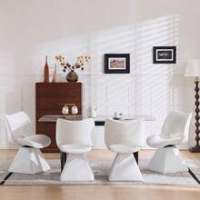 Comfortable Swivel Chair In Black, Modern High-Back Chair Made Of Synthetic Leather, Ideal For Dining Rooms, Home Offices And Living Rooms. - 白色 - 查看 5