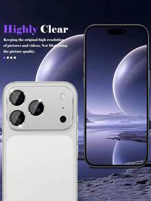 BOLLYMORE 1片纯色合金银色金属框钢化玻璃摄像头镜头保护膜，兼容 17 Pro/17 Pro Max系列，军规级防摔，强力粘合剂，金属铝合金钢化玻璃摄像头屏幕保护膜，银色，母亲节生日礼物 - 銀色 - 查看 7