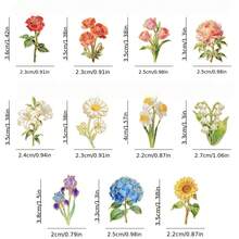 11件套 花朵珐琅胸针 时尚装饰胸针 衣领别针 包包徽章 珠宝礼品 母亲节礼物 - 彩色 - 查看 7