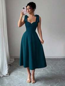 Women Midi Dresses - Blue-green Water - View 6