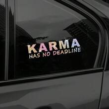 1 pieza Pegatina dorada vibrante con la frase "Karma Cycle Endless". Esta calcomanía de vinilo brillante y creativa es adecuada para aplicar en automóviles, camiones, motocicletas y computadoras portátiles. - A - Ver 5
