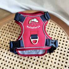 Adjustable Padded Reflective Oxford Cloth Anti-Pulling Dog Harness, Suitable For Large Dogs. No-Pull Dog Harness, Front Clip, Heavy Duty Reflective Design, With Easy Control Handle, Suitable For Walking Large Dogs. - Red - View 12