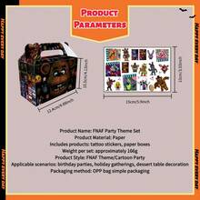 Five Nights at Freddy's 16個 0.65L 卡通遊戲紙製禮品盒－大容量手提派對伴手禮盒，適用畢業、生日、婚禮、聖誕節、房間裝飾、居家裝飾 - FNAF 紙匣 刺青貼 - 查看 4