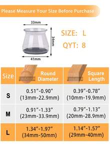 4/8/16/24/36 piezas Protectores de piso para patas de muebles, adecuados para pisos de madera dura, almohadillas para muebles, deslizadores de patas de silla, cubiertas de silicona para patas de silla, previenen rasguños en el piso y reducen el ruido, aplicables para cocina, sala de estar, dormitorio, cafetería, 3 estilos disponibles - Gris claro transparente - Ver 20