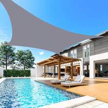 10 种尺寸灰色防水帆布遮阳布，方形和矩形遮阳篷，阻挡 95% 紫外线，适用于露台、花园、车棚 - 彩色 - 查看 3