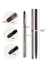 美甲凝胶光疗笔、UV凝胶笔、带金属手柄的亚克力美甲笔、专业美甲刷 - 彩色 - 查看 3