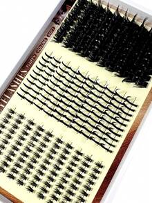 120D Extra Long Spiky Cluster Lower False Eyelashes, 6-18mm Length, D/DD Curl, 280pcs/Set, Fluffy DIY Lash Extensions, Cartoon Style, Mink Fur Material, Suitable For Various Makeup Looks - D+ - 查看 4