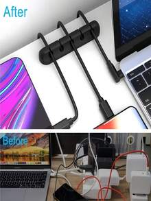 1 kẹp sắp xếp cáp, hệ thống quản lý cáp nhiều khe cho bàn làm việc văn phòng, thích hợp cho đồ dùng văn phòng, sắp xếp cáp dữ liệu, giá đỡ cáp chuột. - A - Xem 12