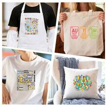 9PC DIY iron on transfers for tshirts,  Colorful Cross With Rainbow Colors And Text You Are Fearfully And Wonderfully Made   Advocate Support Encourage Love Educate With Stars And Hearts   Childhood Cancer Awareness Words In Various Fonts And Colors   Autism Puzzle Piece With Rainbow Colors And Text   Blue Dragon With Sunglasses On Watercolor Background   Sunflower With Rainbow And Text Autism Awareness   Text It Takes A Special Boss Driver To Hear What A Child Cant Say   Musical Note With - Zufälliger Stil - Übersicht 4
