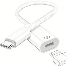 1-3PCS USB C Adapter, USB C To Lightning Converter Supports Charging + Call + Data Transfer, Compatible With IPhone 17/16/15 Plus/Pro/Max, Pro/Air 6/5/4, - White - View 2
