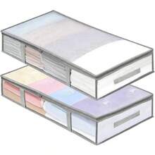 床底收納箱，居家收納工具，臥室衣櫥收納器，衣物與床上用品收納，適合存放衣物與床單 - 查看 9