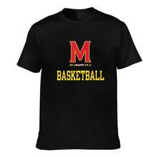 Maryland Terrapins M Logo Basketball Graphic T Shirt For Men And Women Casual Short Sleeve Tee - màu đen - Xem 1