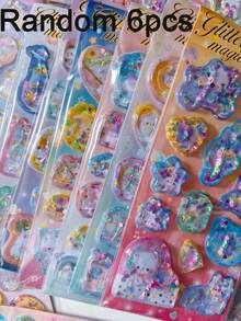 3D卡通儿童液体注水贴纸 - 幼儿园奖励摇晃标签 - DIY装饰工艺品 - 彩色 - 查看 8