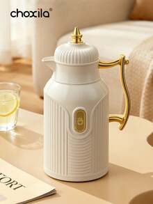 choxila 1 bình giữ nhiệt dung tích lớn, mạ vàng, dùng để pha trà/cà phê, bình đựng nước nóng, bình phân phối nhiệt cách nhiệt chân không lót thủy tinh. - màu đen - Xem 4
