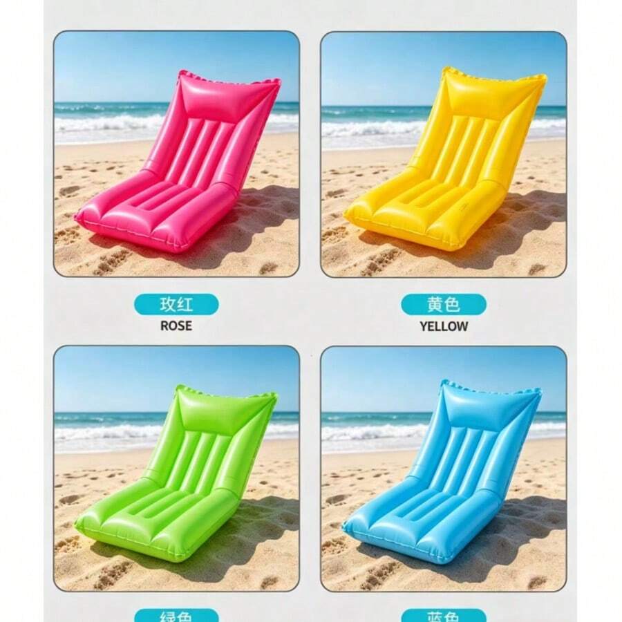 In Stock Colorful Inflatable Floating Lounger, Foldable Single Person Inflatable Floating Bed Chaise Lounge For Swimming Pool Water Bed