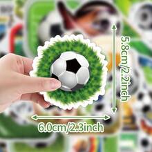 Juego de 50 pegatinas con temática de fútbol con campo de fútbol, tacos, portería y talla grande elementos, adecuado para botellas de agua, cuadernos, equipaje, patinetas y otros artículos de decoración, pegatinas personalizadas de estilo deportivo DIY, pegatinas decorativas de colección de aficionados, adecuadas para la decoración de atuendos diarios y escenas de partidos - Multicolor - Ver 5