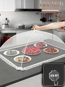 Large Thick Mesh Food Cover - 27.55 Inches Long, 19.68 Inches Wide, Convenient, Dust-Proof Kitchen Accessory With Fashionable Lace Trim, Effectively Prevents Insects From Contacting Food, Ideal For Outdoor Barbecues And Home Events. - Multicolor - View 8