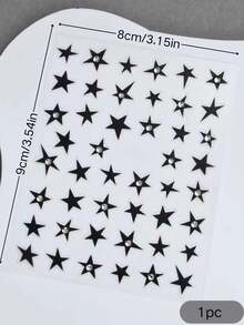 1pc Cool Black Star Rhinestone Face Sticker, Self-Adhesive For Music Festival/Party/Stage Makeup, Atmosphere-Creating Photo Prop,Concert Look,Face Gems - Multicolor - View 5