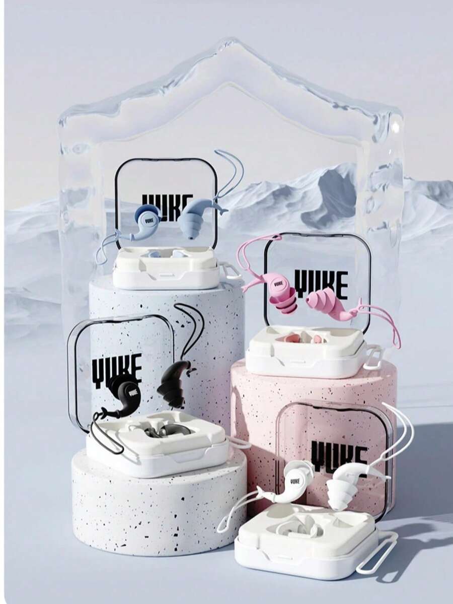 Bộ 1 nút bịt tai và kẹp mũi bằng silicon chống thấm nước, có dây buộc, dùng được nhiều lần, dành cho người lớn khi bơi lội, phụ kiện bãi biển, đồ dùng hồ bơi, bảo vệ tai khi chơi thể thao dưới nước và xem hòa nhạc. - Nhiều màu - Xem 1