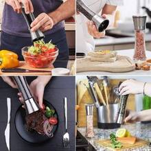 2x Pepper And Salt Grinder Set Mill Adjustable Stainless Steel Shaker Coarse NEW - Default - View 9